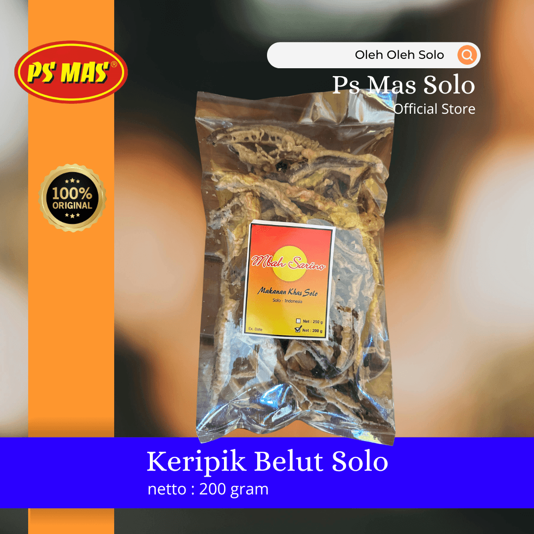 Keripik Belut Asli Solo PS MAS - Kemasan 200g