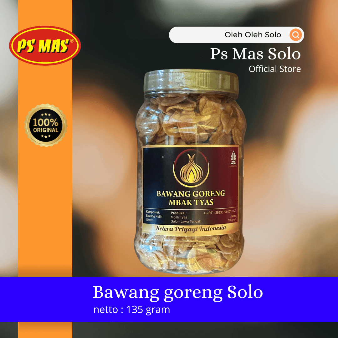 Bawang Goreng Asli Solo PS MAS - Kemasan 135g