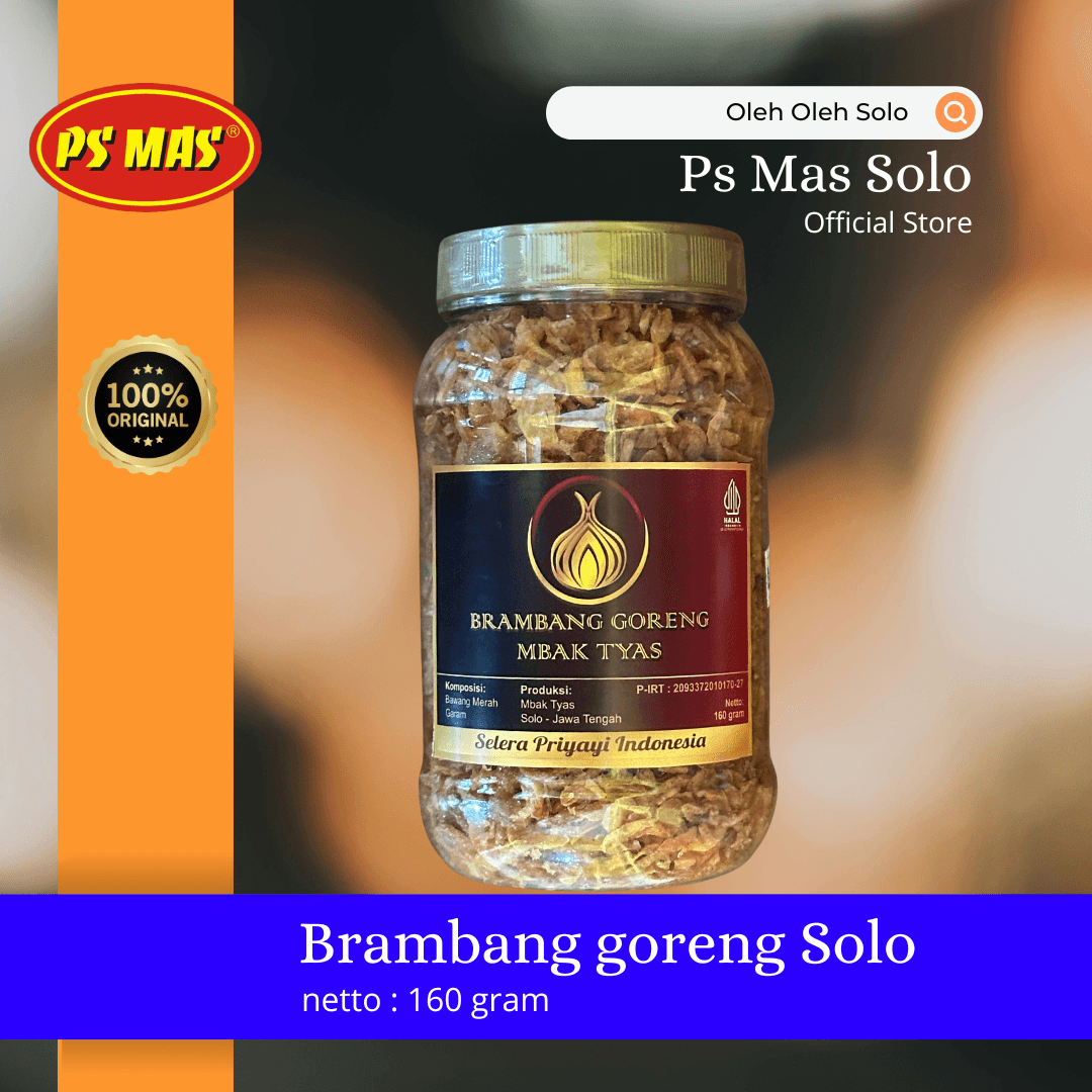 Brambang Goreng Asli Solo PS MAS - Kemasan 160g