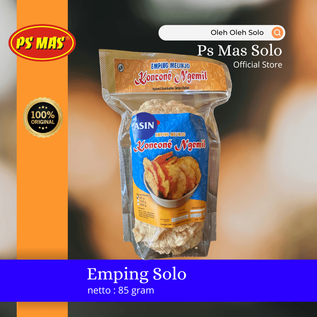 Emping Solo Asli Solo PS MAS - Kemasan 85g