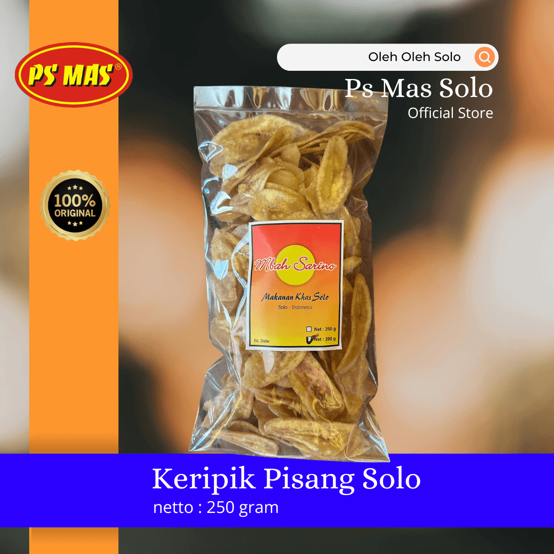 Keripik Pisang Asli Solo PS MAS - Kemasan 250g