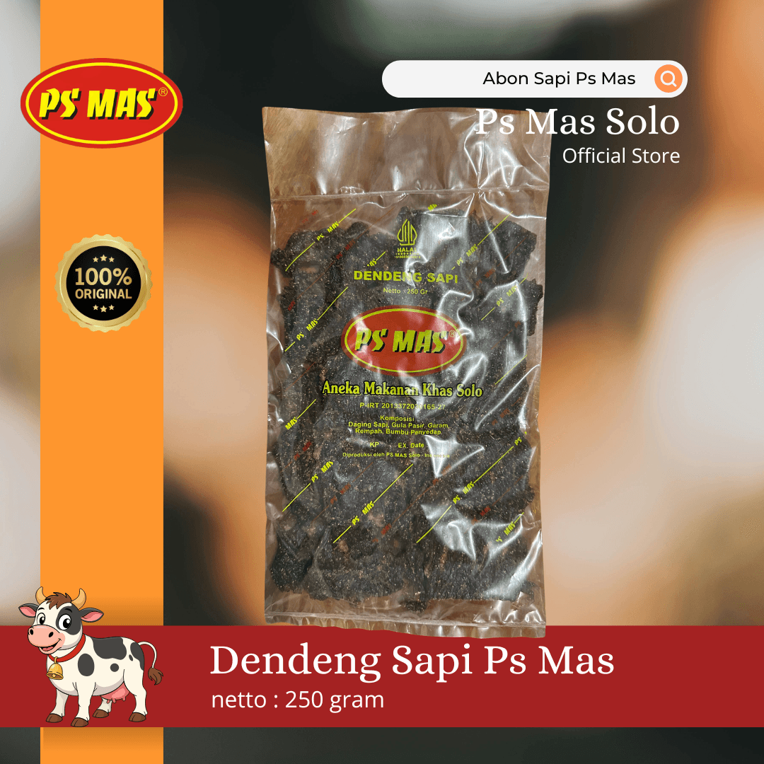 Dendeng Sapi Asli Solo PS MAS - Kemasan 250g